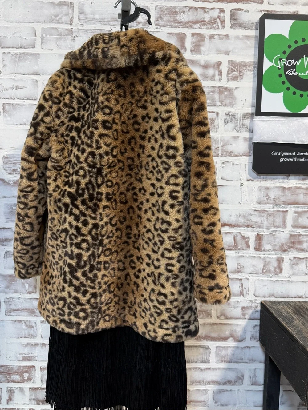 Urban Republic Brown Leopard Print Teddy Jacket youth 7/8